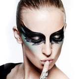 Mehron 1927 Liquid Vinyl Makeup – Long Wearing & Water Resistant Liquid with Professional Two-Piece Brush – Ultra Pigmented High Gloss Eyeliner (.5oz) (Jet Black)