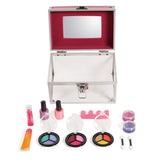 IQ Toys Girls Cosmetic Makeup Set in a Sturdy and Long Lasting Clear case, Mirror Included