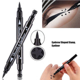 ZJchao Double-Ended Eyeliner Heart/Flower/Moon/Satr Shape Stamp Pen, 4 Styles/Set Waterproof Long Lasting Eye Decoration Cosmetic Black Eyeliner Pencil