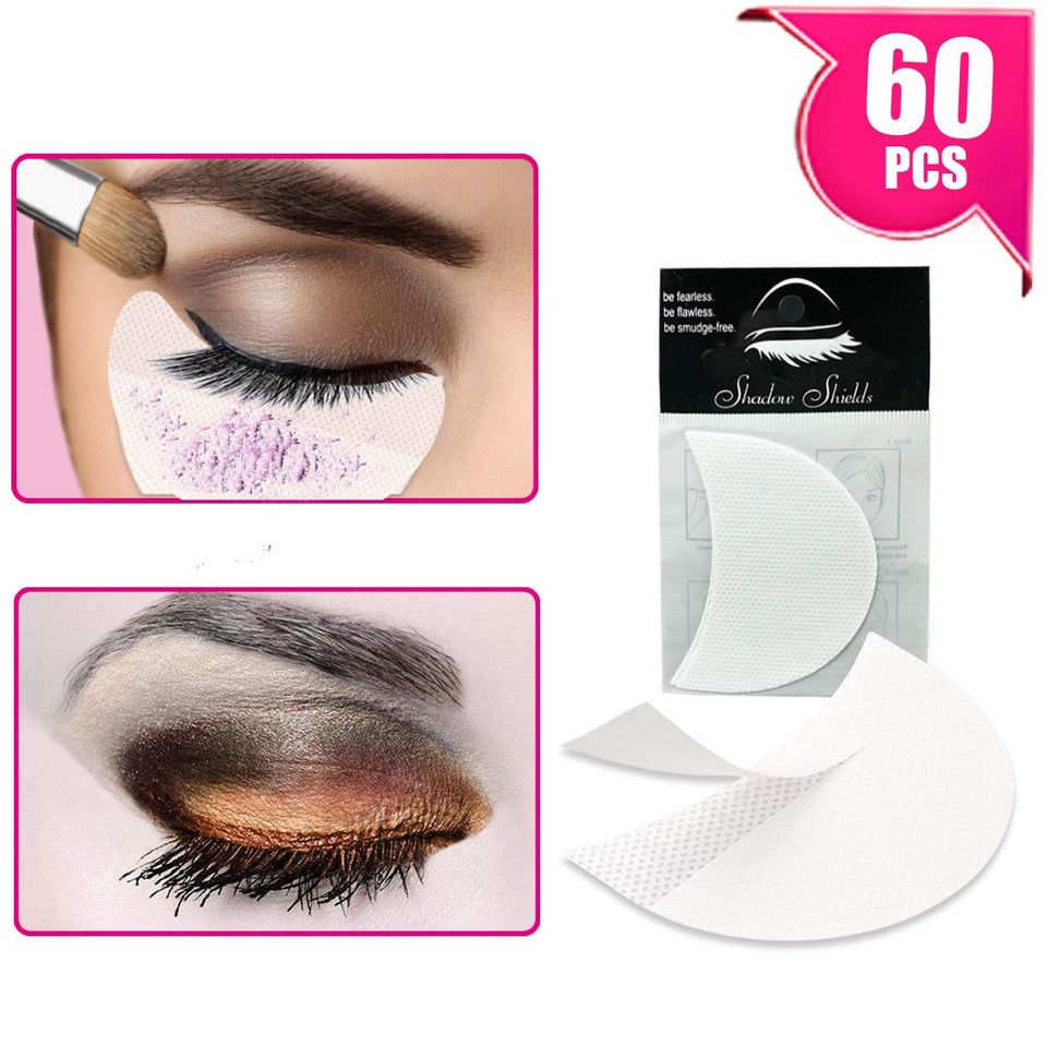 TailaiMei 60 Pcs Professional Eyeshadow Shields for Eye Makeup, Lint Free Eye Pad for Eyelash Extensions/Tinting and Lip Makeup - Under Patches Guards Prevent Makeup Residue